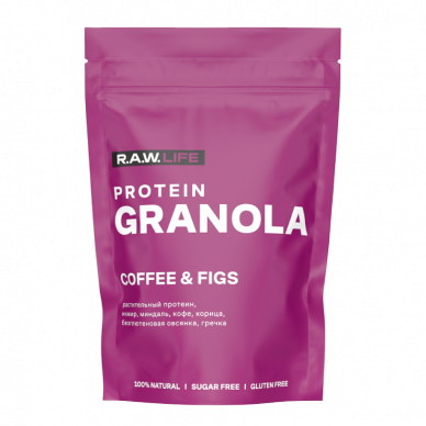 Гранола протеиновая "PROTEIN GRANOLA COFFEE FIGS" Raw Life